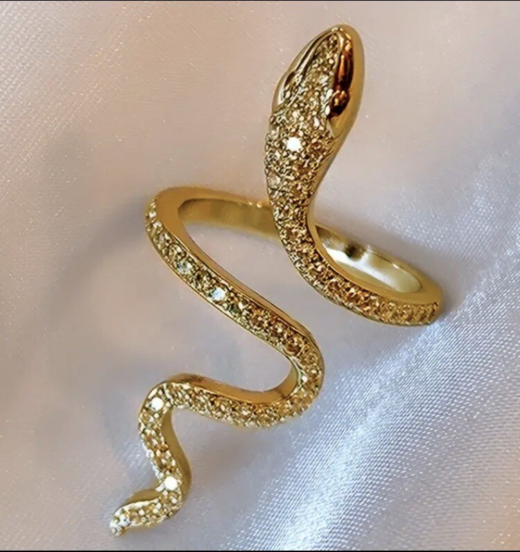 Rhinestone Snake Ring Gold Jewelry Taylor Swift Reputation