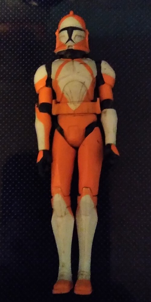 Star Wars TCW Republic Troopers Bomb Squad Clone Trooper Loose orange figure