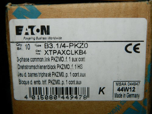 NUEVO EATON XTPAXCLKB4 3 fases barra de enlace común B3.1/4-PKZ0 - Imagen 3 de 3