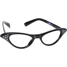 Cat Eyes 50's Glasses Black