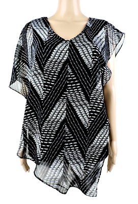 black chiffon overlay top