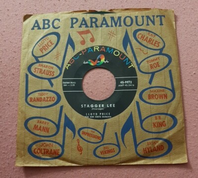 Lloyd Price 45 Stagger Lee / You Need Love ABC Paramount 45-9972 vg+