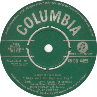 Vinyl 7'' RUSS CONWAY, Fings aint wot they use t'be, medley part I (1960) 45DB442