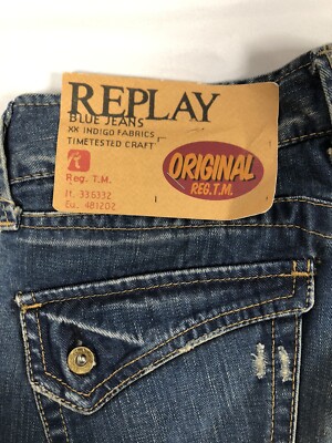 Jean Homme Replay WV530A 100% Coton Taille W28 Bleu - Neuf Avec étiquettes, Coupe Droite