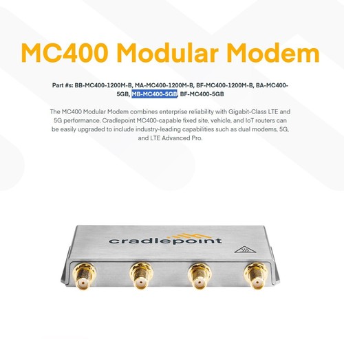 Mise à niveau du modem Cradlepoint MC400 5G pour R1900+RX30-MC/IBR1700 | MB-MC400-5 Go - Photo 2/10