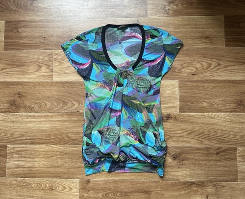 Roberto Cavalli Vintage Tunika Kleid Oberteil mit abstraktem Print Gr. M - Bild 1 von 15