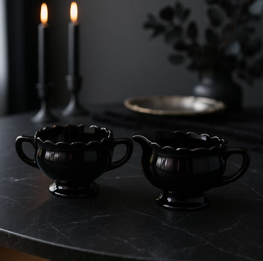 🖤 Antiguo L.E. Azúcar y crema abierta Smith Black Amathyst - borde de corteza de pastel ✨ Foto 2 de 4