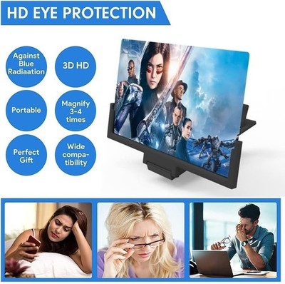 15'' Smartphone Screen Magnifier 3D HD Mobile Phone Video Amplifier Stand Bracket