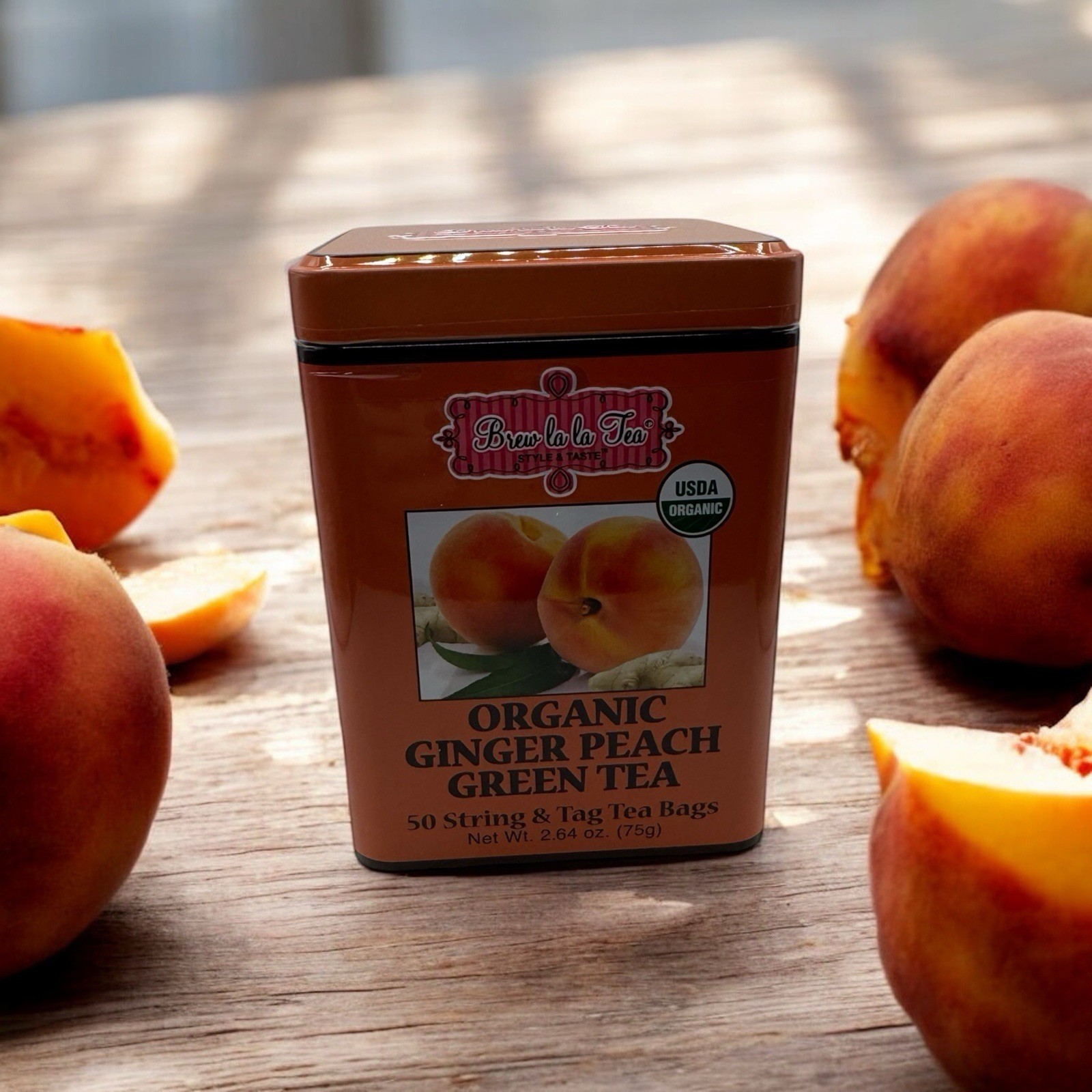 Organic Ginger Peach Green Tea New
