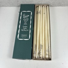 Taper Candles 18 Inch Ivory Hand Dipped Set of 12 Patrician New Box USA