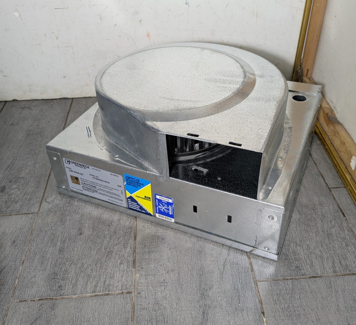 Greenheck Inline Cabinet Exhaust Fan Model CSP-B200-QD