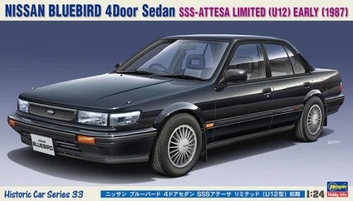 Maquette NISSAN Bluebird Sedan SSS Attesa 1987 HASEGAWA en plastique noir