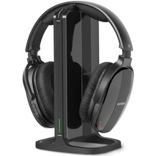 Wireless Headphones for TV Watching with Charging Dock  RF Transmitter, Black
