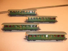 VINTAGE ROCO 4 CAR SET 44878 1ST & 2ND CLASS SWISS RAIL EXPRESS PASSENGER CARS