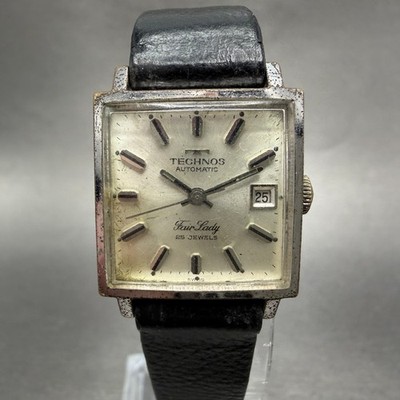 Technos Fair lady Automatic Watch Women 22mm Silver Dial Silver Tone Date Runs