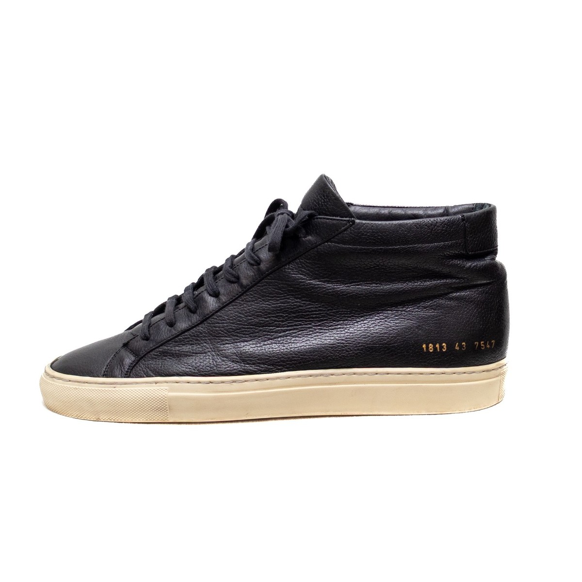$450 COMMON PROJECTS - Achilles Mid Black Sneakers Leather - EU 43