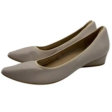 Vaneli Womens Shoes Fiona Kitten Heels Sz 10 Narrow Beige Nappa Leather Neutral