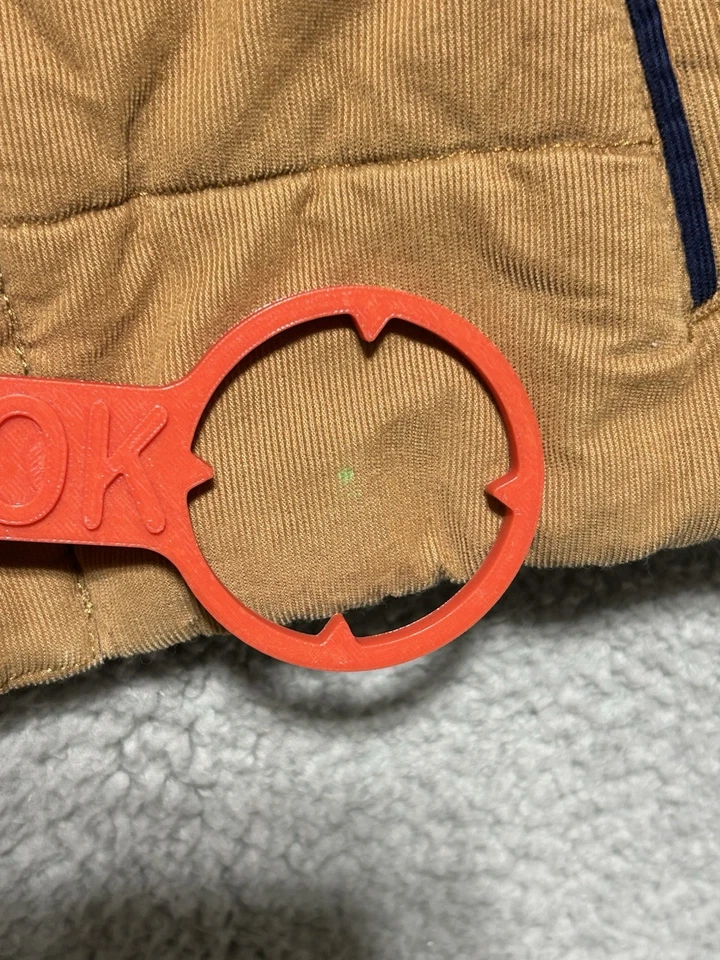 Tommy Bahama Chaleco Niños M 7/8 Marrón Azul Puffer Algodón Forrado Rayas Chaqueta de Invierno Foto 3 de 4