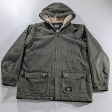 WALLS BLIZZARD PRUF Ultra Green Duck Canvas Sherpa Fleece Work Jacket Men s M