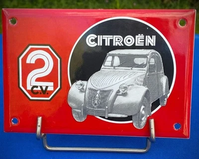 Plaque 2Cv Citroën Email véritable Français - Photo 1/4