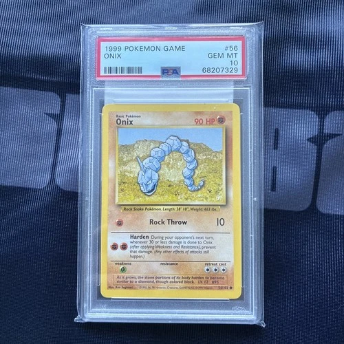 1999 Pokemon TCG Base Set Onix 56/102 Regular English PSA 10 Gem Mint