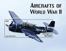 Antigua 2022 - Aircraft of World War ll - Souvenir Stamp Sheet Scott #3655 - MNH