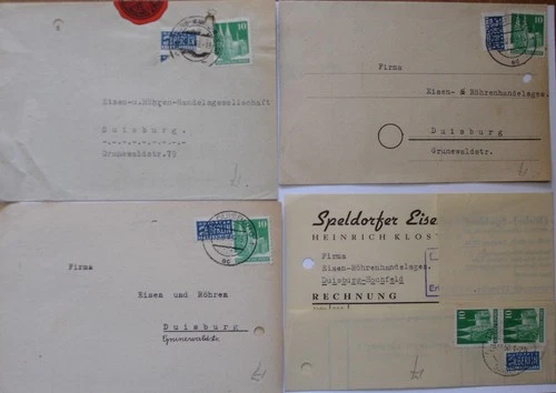 Germany: 12x 1948-50 envelopes to the same Duisburg address.  3