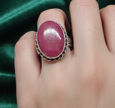 RUBY Gemstone Band Ring Size 925 Sterling Silver