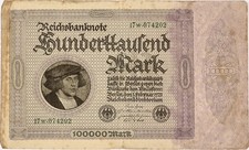 Germany 100.000 Mark 1923   Reichsbanknote   XF