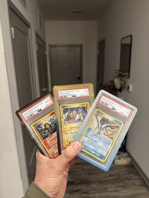 PSA Sequential Graded Gold Star Dogs - Entei PSA 8, Suicune PSA 7