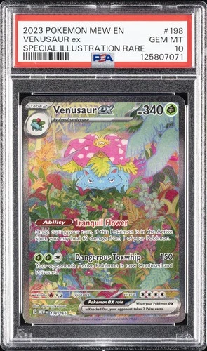 2023 POKEMON MEW EN-151 SPECIAL ILLUSTRATION RARE #198 VENUSAUR EX PSA 10