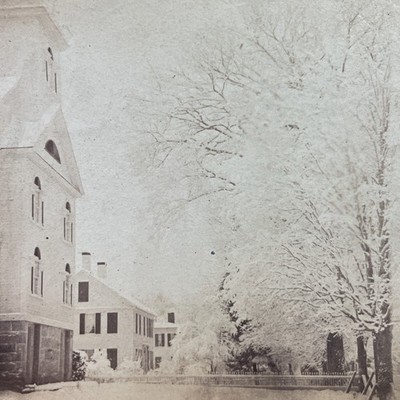 Winchester New Hampshire Stereoview Winter Scene 1900 Downtown Snow
