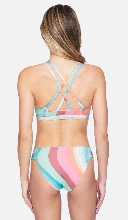 NWT 🌊HURLEY x Moore Aloha Max Retro Wave Bikini Top/Bottom Mod Coverage Small image 6