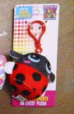 NEW mini FLUFFY STUFFY plus clips LADYBUG BUGS & KISSES