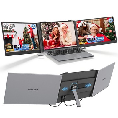 Blackview 15.3Zoll Tragbarer Dual-Screen-Laptopmonitor ultradünn 1920 x 1200 FCC