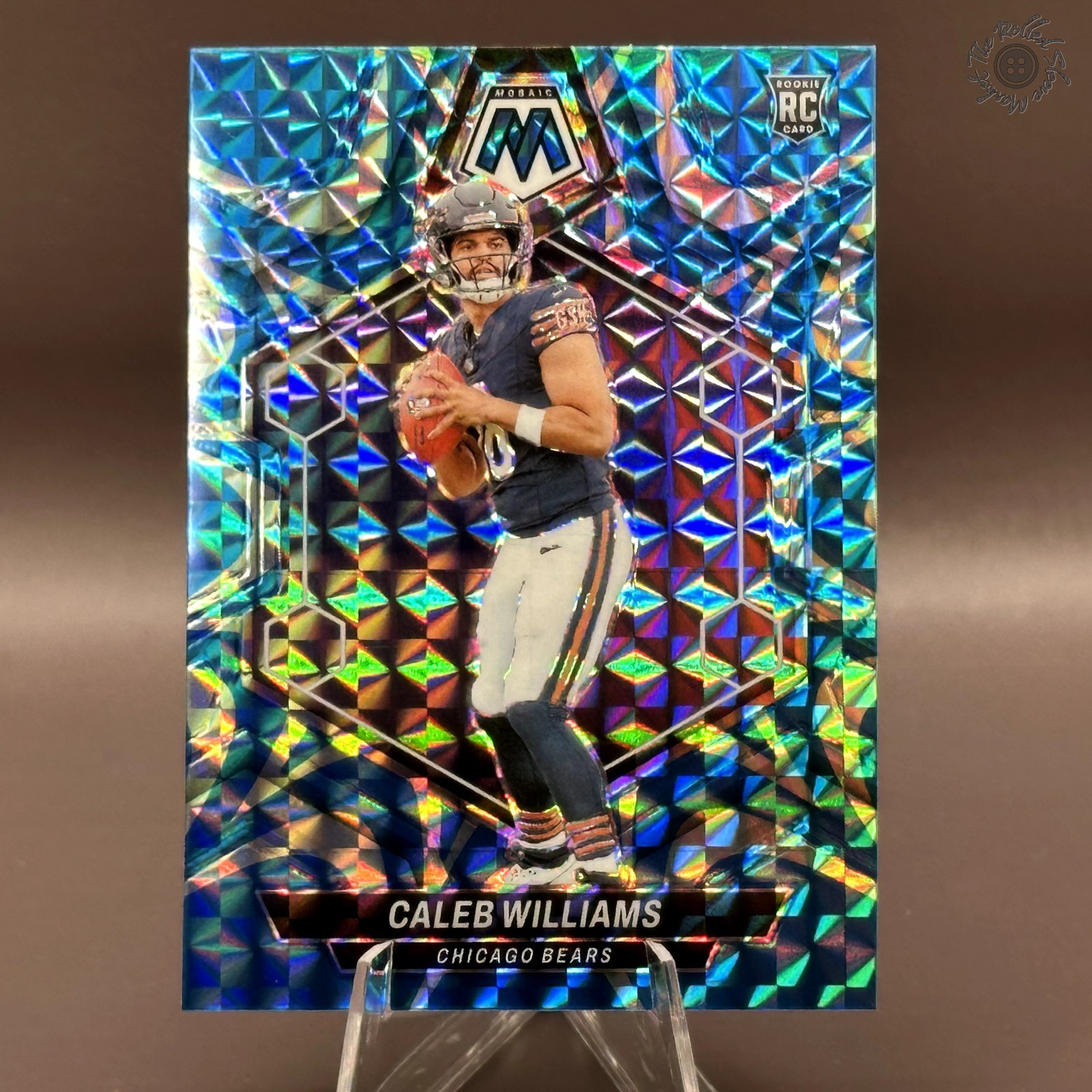 2024 Panini Mosaic - Rookies Caleb Williams #301 Reactive Blue Mosaic Prizm (RC)