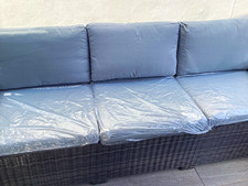 Grey Rattan/Wicker 4pc Lounge Set, Cushions & 3m Parasol, Seats Up to 5
