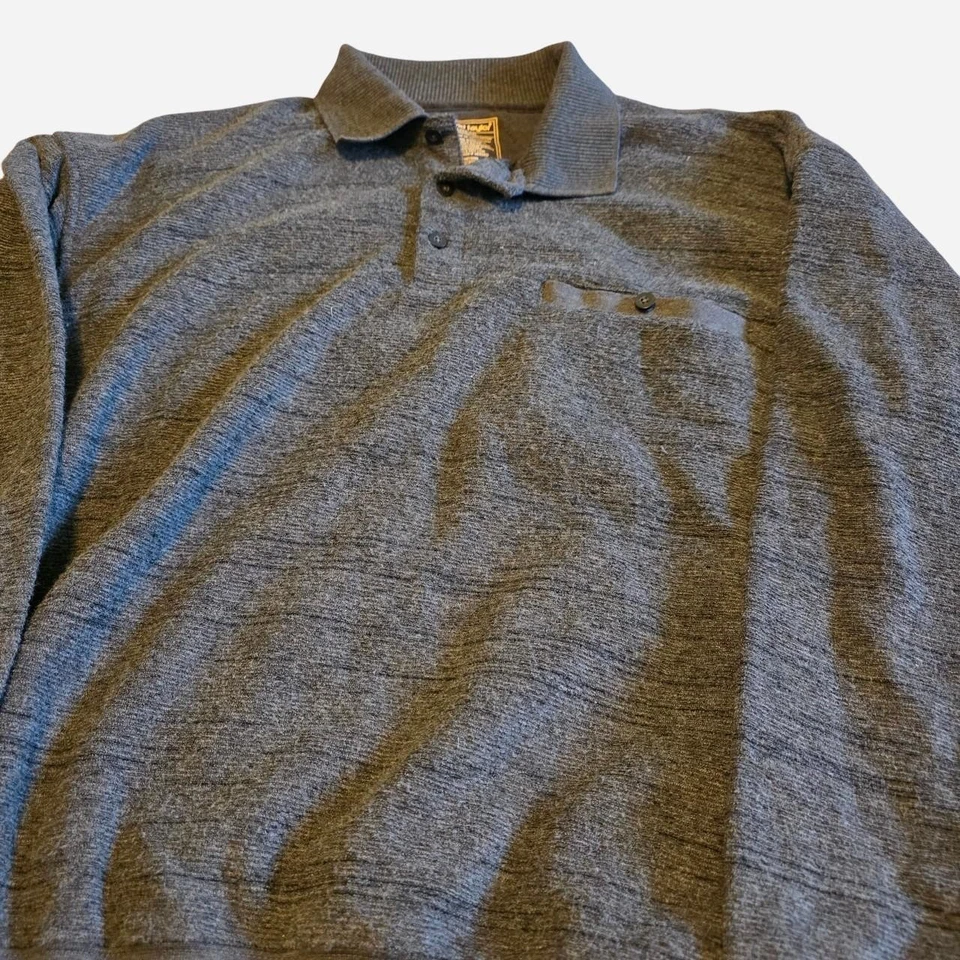 Sudadera polo gris manga larga David Taylor para hombre talla grande (42-44) Foto 2 de 4