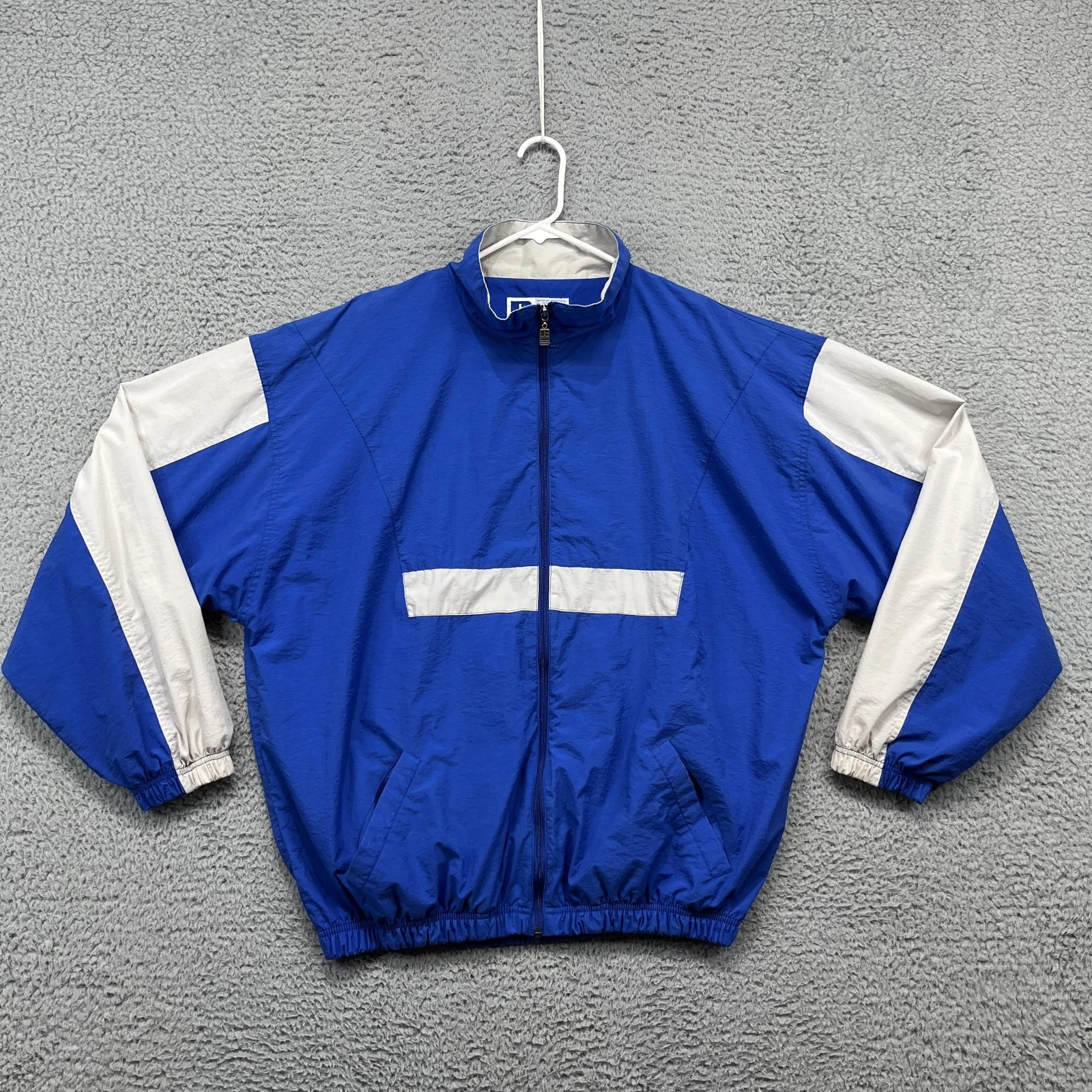 Vintage Russell Athletic Jacket Mens XL Blue Nylon Windbreaker Retro Blank 90s