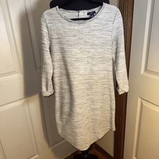 The Gap Dress Gray/White Medium 60% Cotton 40% Polyester
