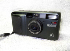 Vintage RICOH R1 Ultra-Compact 35mm FILM Camera. Greenish Gray. Mostly Working