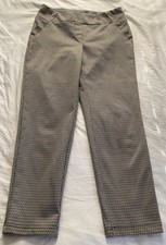 SOHO Apparel Womens Golden Plaid Pull On Trousers Slim Leg Pants Size L
