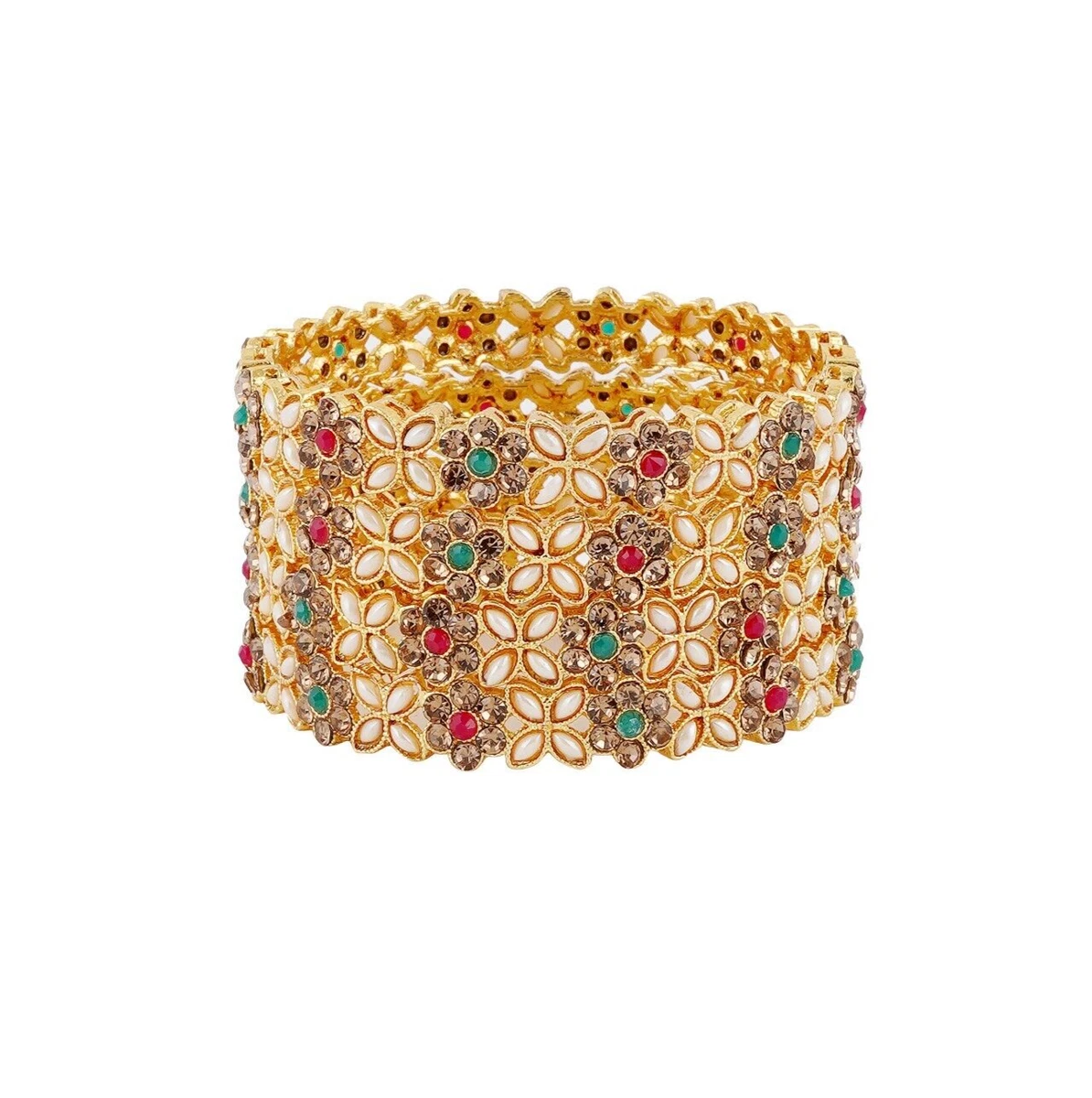 Indian Bollywood Multi Color Gold Plated Bridal Party Fashion Jewelry Bangle