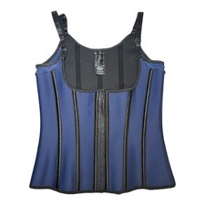 Corset Story Latex Underbust Corset Blue Adjustable Straps 28 Steel Bones Small