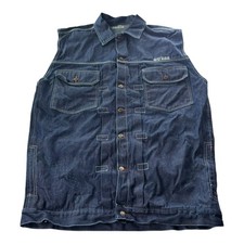 Vintage 80s GUESS Jeans Georges Marciano Denim Vest 3XL Made USA Blue
