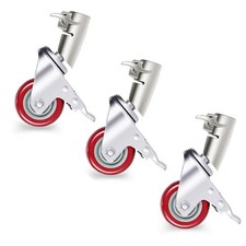 Neewer 3 Packs 75mm Caster Wheels Set Metal Rubber Base for Photography C Stand