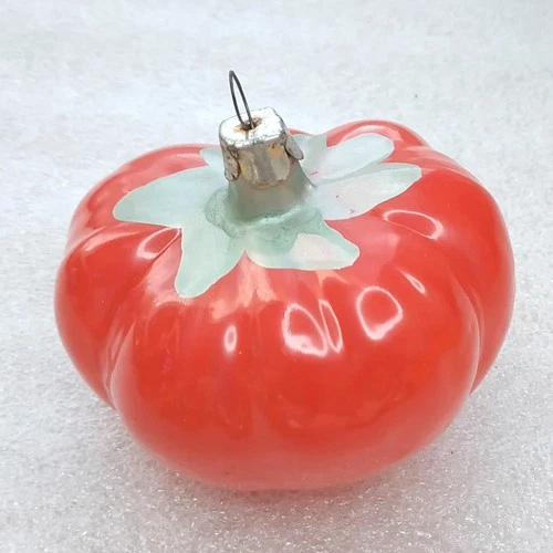 Vintage USSR Glass Tomato Ornament Soviet Christmas Tree Decor Rare Vegetable