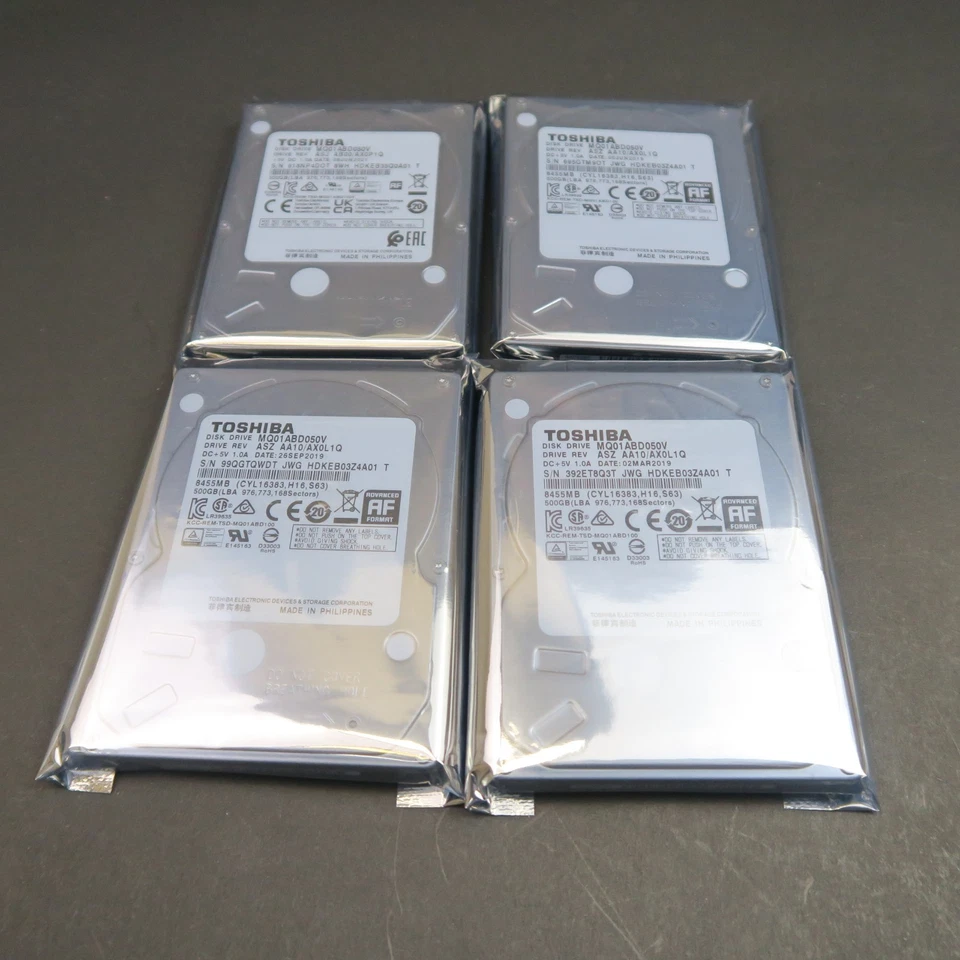 Toshiba 500GB 2.5" (Pack of 4) - # MQ01ABD050V - SATA 6Gb/s 5400RPM 9.5mm - HDD - Image 1 of 2
