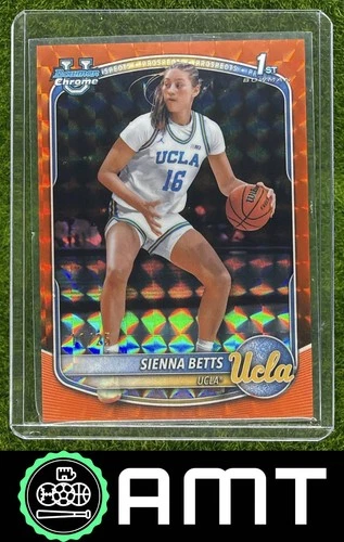 Sienna Betts 2025-26 Bowman 11/25 Chrome Prospects Orange Geometric Refractor