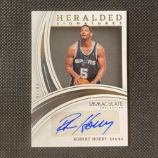 2021-22 Panini Immaculate #HS-RBH Robert Horry Heralded Signatures Auto /99